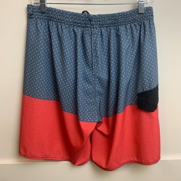 B. Split Red & Blue Colorblock Swim Trunks - Picture 2 of 6